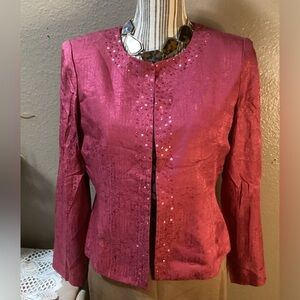 DRAPERS & DAMONS SILK SEQUINS BEADED JACKET.